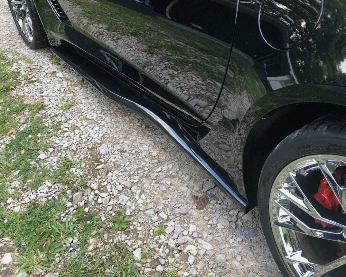 Corvette C7 2014-2019 Gloss Black Side Skirts Z06 Style