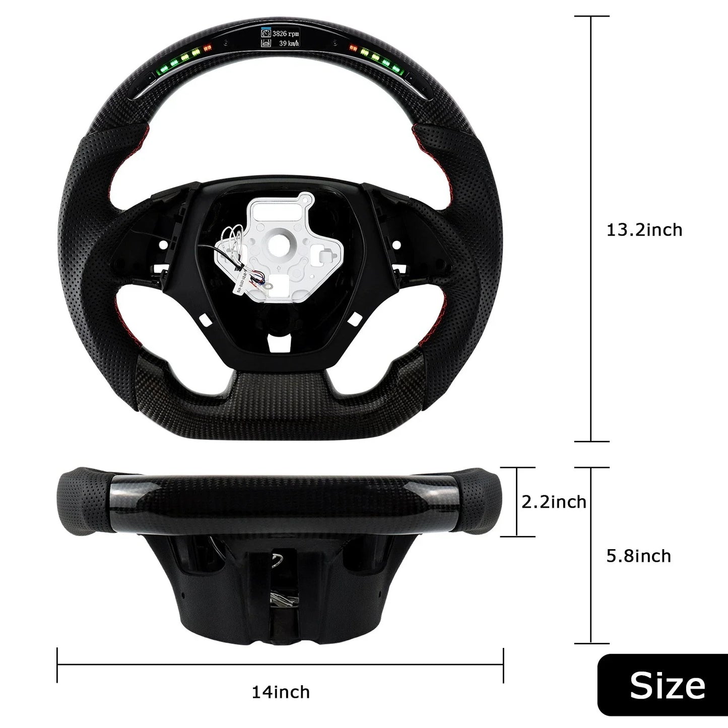 Chevrolet Camaro 2016-2020 Dry Carbon Fiber Steering Wheel With Custom Light And Display